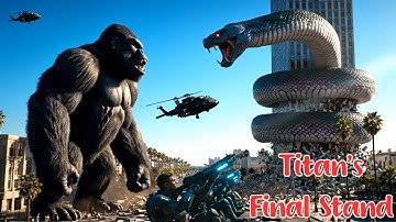 Realtitan: Epic Ocean Clash - Titan’s Final Stand (KONG vs Python) #kingkong #python #snake