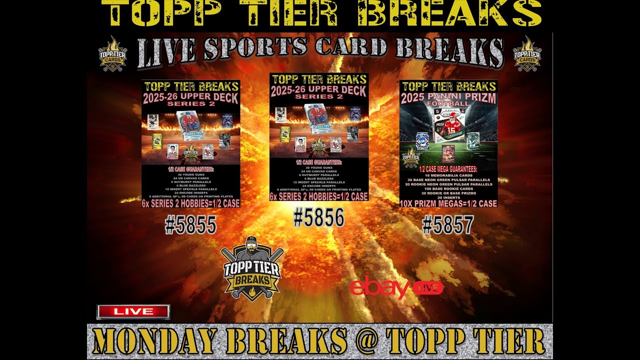 MONDAY NIGHT BREAKS #2 - 2025-26 UPPER DECK SERIES 2 AND 2025 PRIZM FOOTBALL