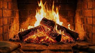 Fireplace at Night 4K 🔥 Burning Logs &amp; Cozy Crackling Fire Sounds for Calm Sleep Aid