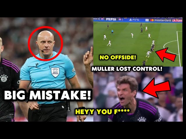 WHAT THE HELL IS THIS! Referee's wrong offside decision infuriated Bayern players! class=