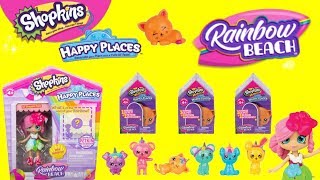 NEW Shopkins Happy Places Rainbow Beach Unboxing Shoppie Doll and Blind Boxes