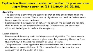 Linear Search | Unit-5 | PPS Important Questions | 2021 |JNTUH | 1st Year R-18 | University Exams