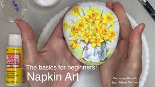 Beginners Napkin Art | Decoupage  with Mod Podge | the “very basics”  START HERE ⬆ | Learn FAST!