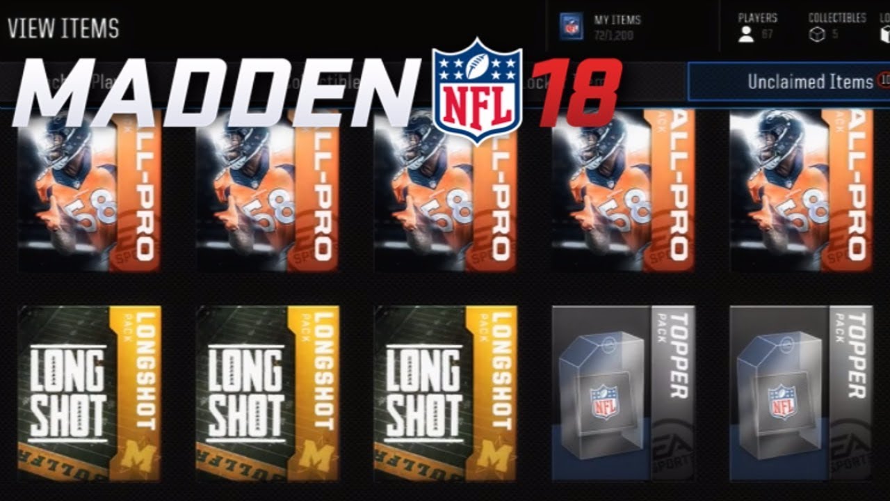 ELITES! - MADDEN 18 MOBILE PACK OPENING (Longshot Packs)