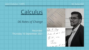 Calculus 06 Rates of Change