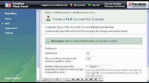 Creating a pop email account in plesk