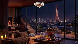 4K Paris Night Jazz Rain ☔ Cozy Apartment Ambience | Smooth Jazz Music for Relaxation, Sleep & Study screenshot 5