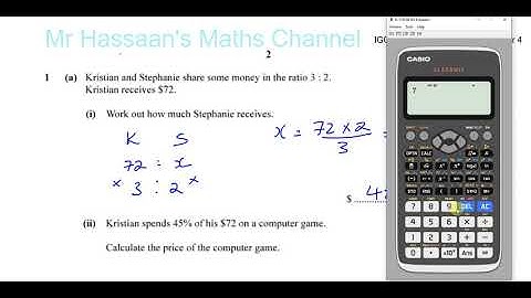0580/04/SP/20 (IGCSE) 2020 Specimen Paper 4 Q1 Ratio & Percentage