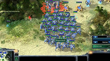 SC2 Micro - Ghost nuke trick vs protected High Templars