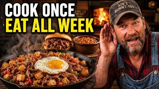 ONE CHEAP PORK SHOULDER, 3 BIG MEALS — PULLED PORK, HASH & BEANS