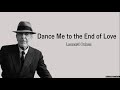 Leonard cohen  dance me to the end of lovelyrics