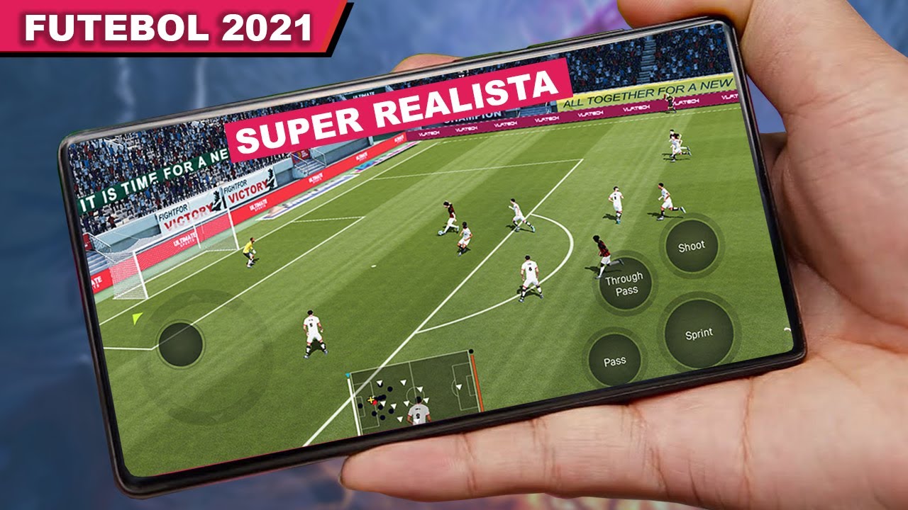 olha só este incrível jogo de futebol para celular android que tem vár