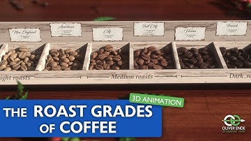 Roast grades of coffee - 3d animation