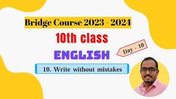 Bridge Course (2023 - 24) for 10th - Sub English - Day 10 - Activity No 10 -  Explained - Answers