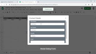 Creating Forms in Google Sheets – Sidebar & Modal Dialog forms