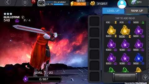 MARVEL:Contest of Champions Leveling up GUILLOTINE