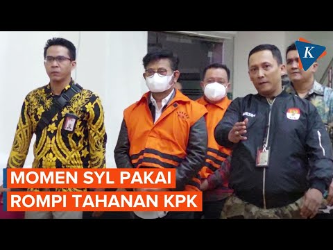 Momen Eks Mentan Syahrul Yasin Limpo Diborgol dan Pakai Rompi Oranye KPK