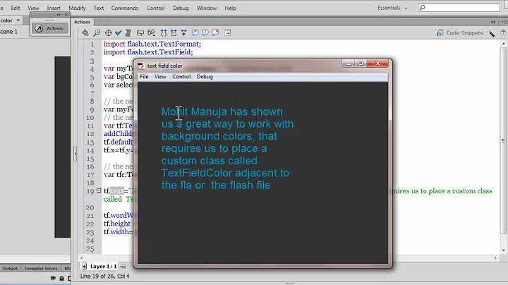 Adobe Flash and Actionscript tutorial : Changing Text and Background Color on Selection