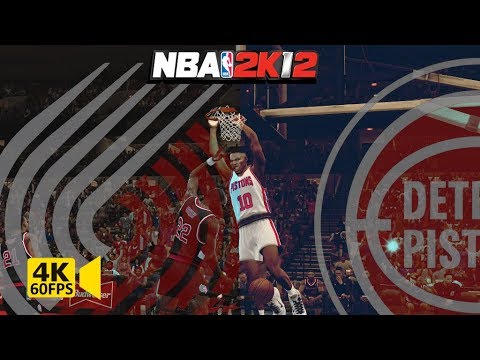 NBA 2K12 1990 PortlandTrail Blazers Vs Detroit Pistons 4K 60 FPS PC Gameplay