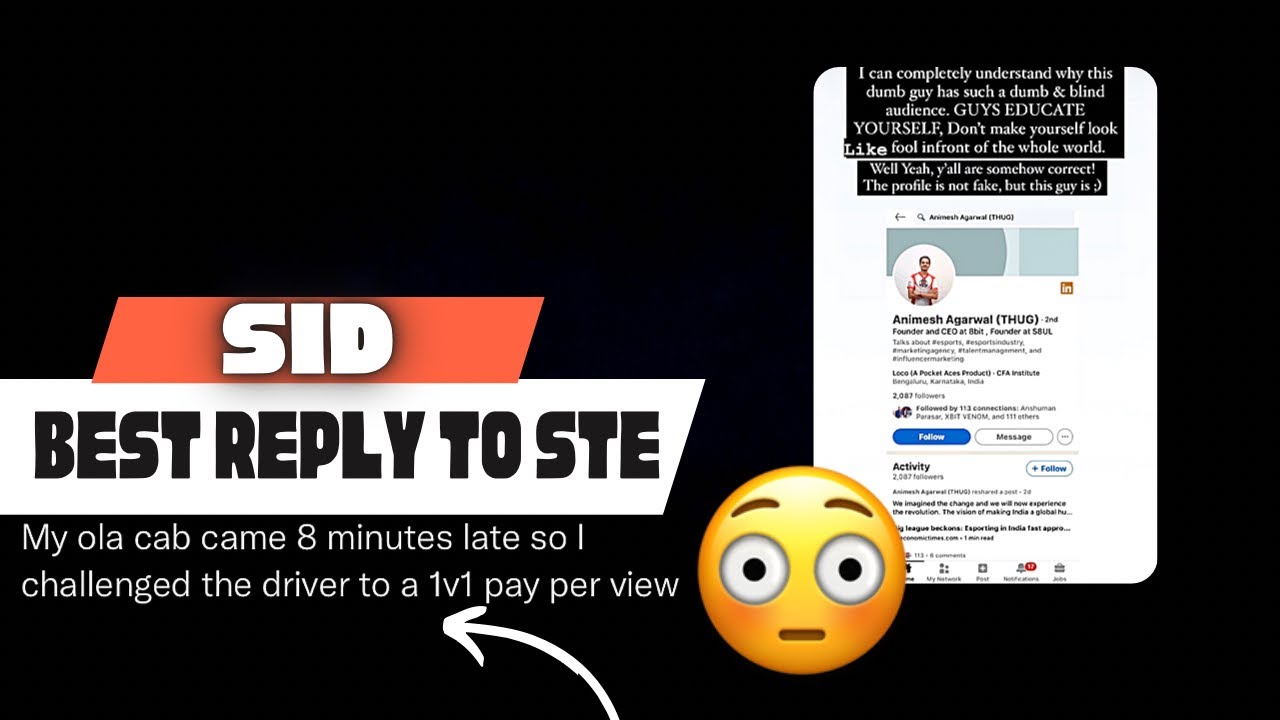 STE Disrespect Mortal 💔 Sid Best Reply..