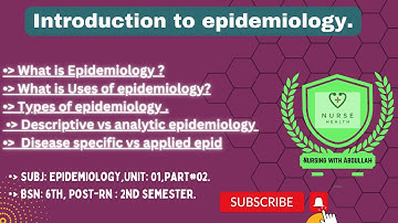 Introduction to epidemiology in urdu| BsN 6th, Post-Rn 2nd | Unit#1,part#2 | epidemiology |