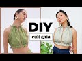DIY Cult Gaia Inspired Halter Crop Top. Perfect summer sewing for BEGINNERS!