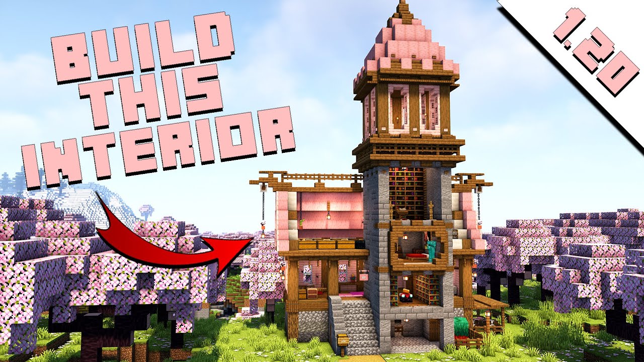 Minecraft 1.20  Como Fazer a Nova Casa Inicial Perfeita de Cherry Blossom  