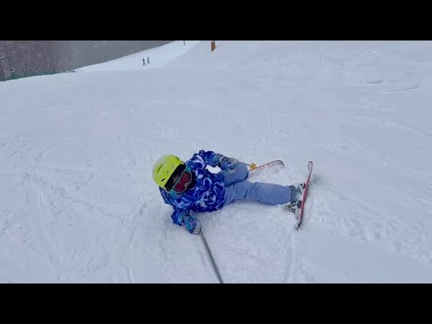First time skiing] Sen-chan's first skiing experience - his best