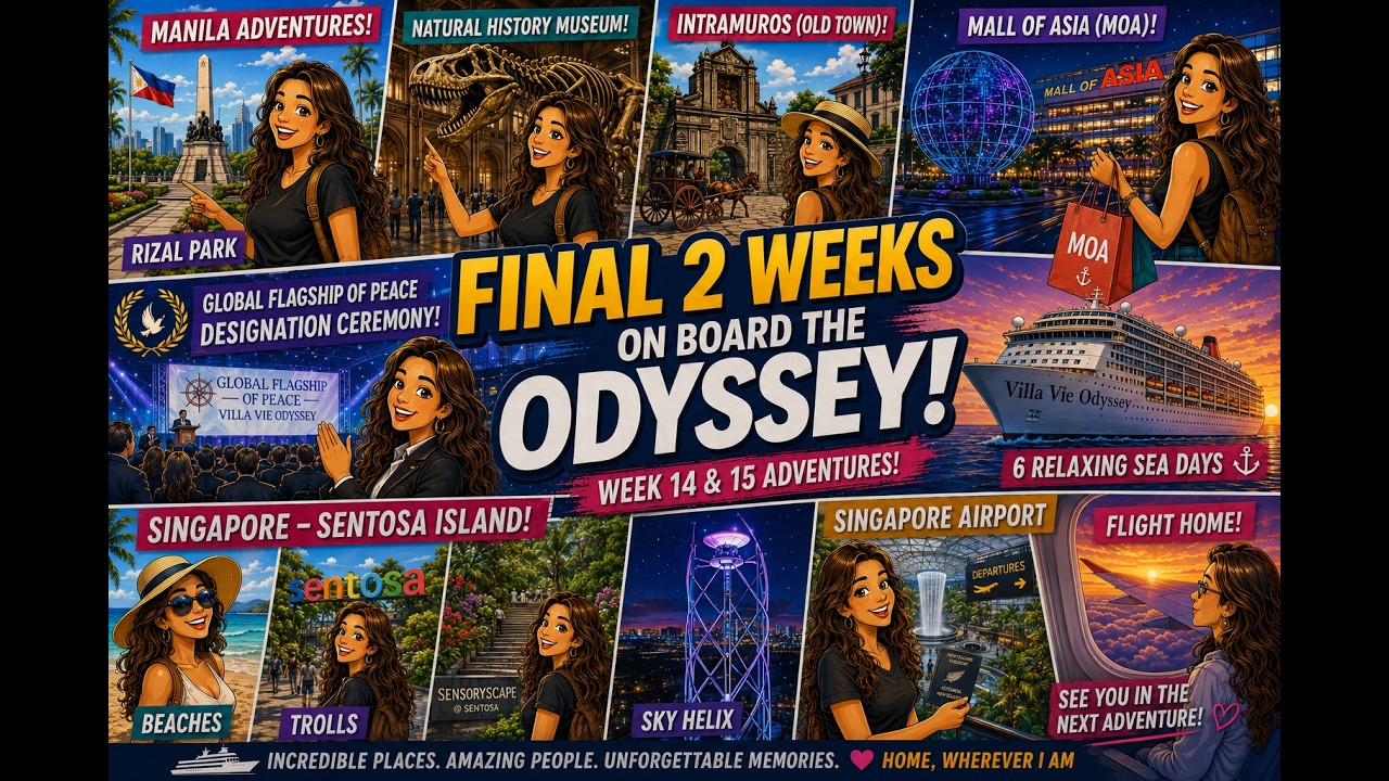 My Final 2 Weeks Aboard Villa Vie Odyssey | Manila, Singapore & Flying home 🌏🚢