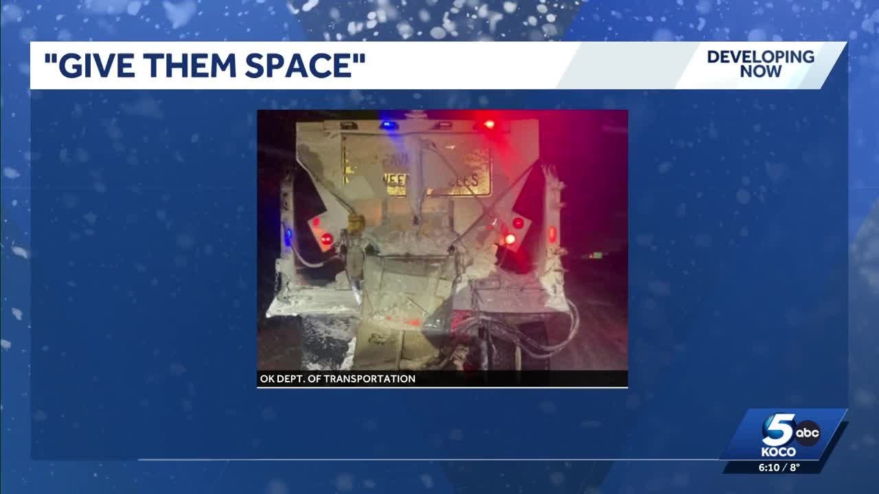 ODOT snowplow driver hit during winter weather on I-40 - YouTube