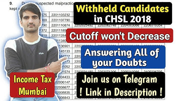 SSC CHSL 2018 Withheld Candidates in Final Result | Completely Explained