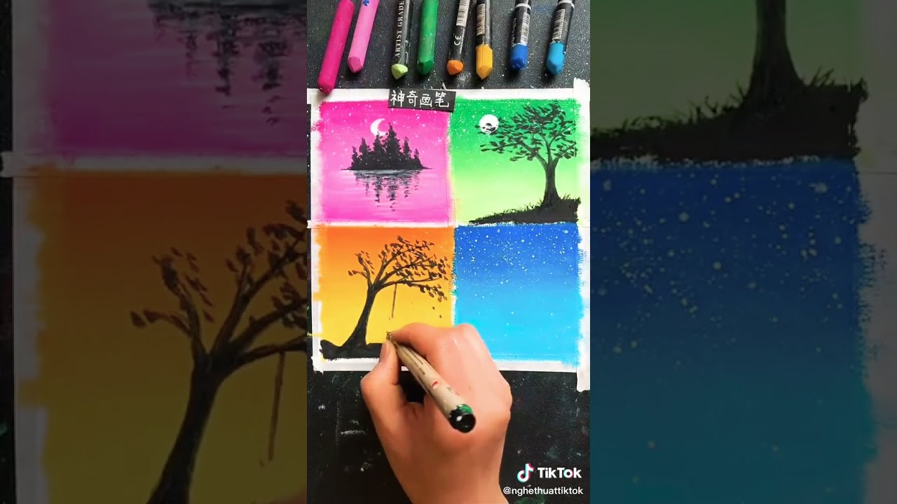 Oil pastel drawing easy for kids - YouTube