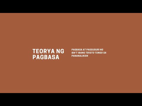 teorya ng pagbasa