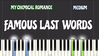 My Chemical Romance  Famous Last Words Piano Tutorial  Medium