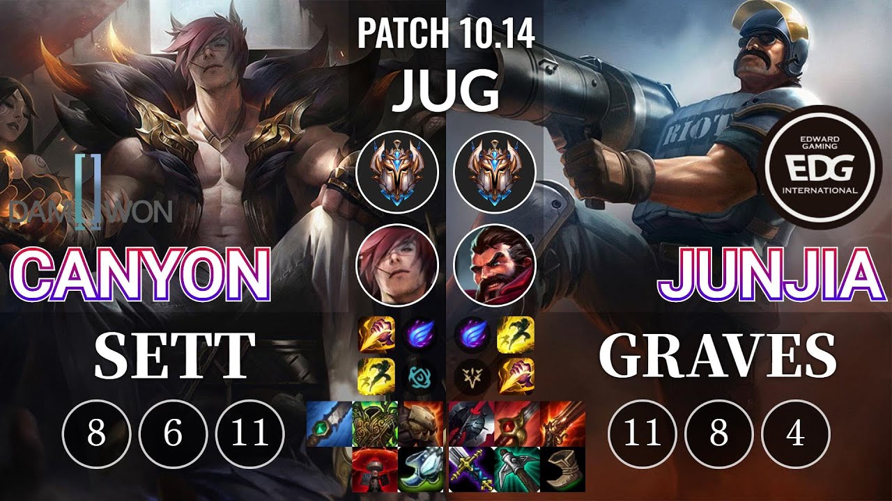 DWG Canyon Sett vs EDG JunJia Graves Jungle - KR Patch 10.14