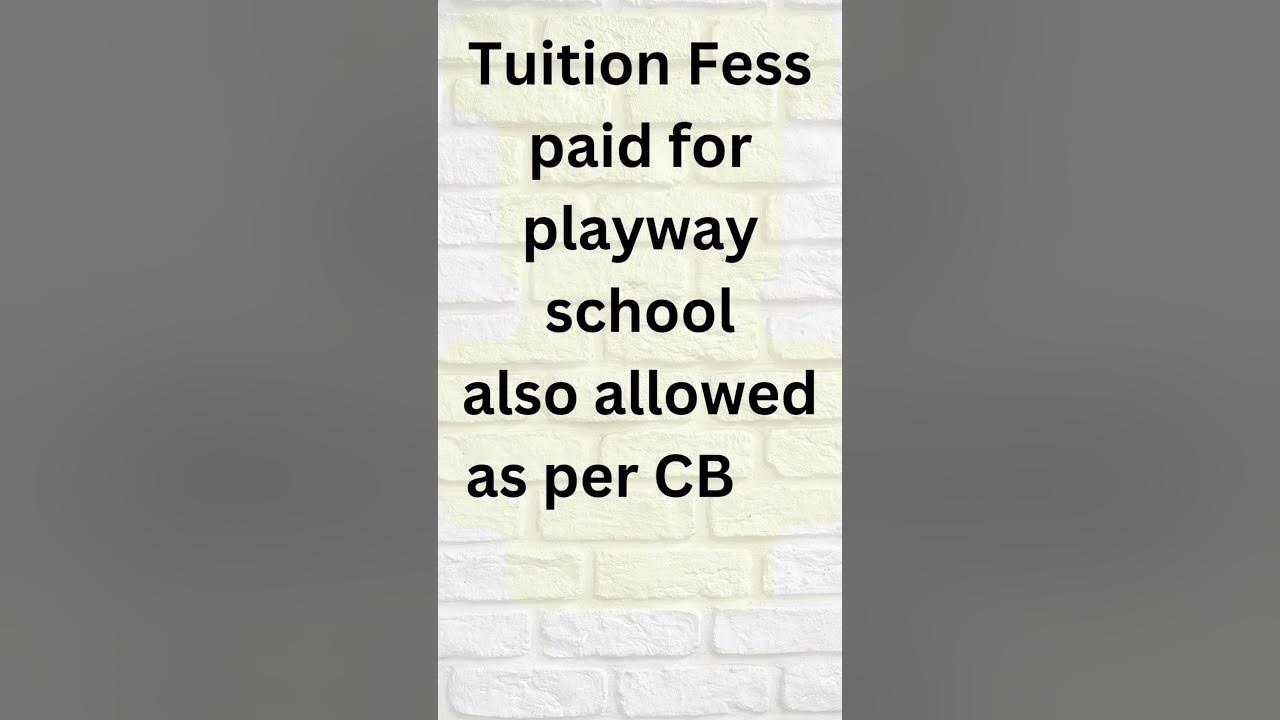 Tax Exemption For Tuition Fees U S 80c