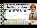 My Trade Performance in September 2022 / 8 Oct 2022