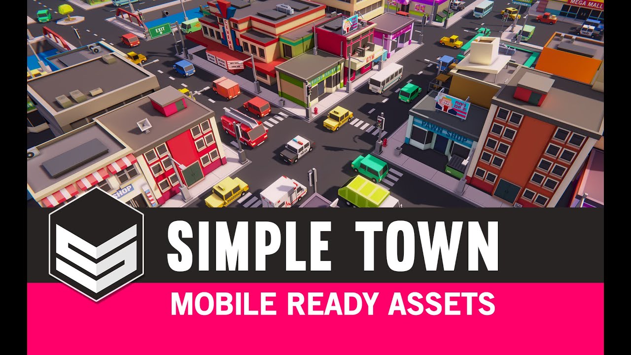 Simple Town - Cartoon Assets, video preview 2