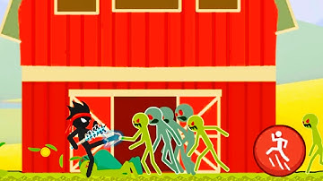STICKMAN VS ZOMBIES Zombie Attacks on the Farm | Android iOS Gameplay