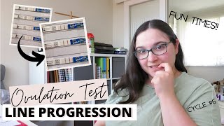OPK Line Progression Cycle 6 || Long lh surge and Multiple Positive tests || TTC Baby #3 Cycle #6