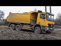 Scania 8x6 and Mercedes Actros 6x6 ride on field