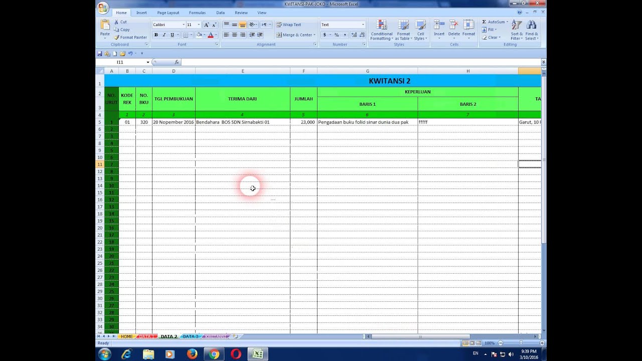 Aplikasi Cetak Kwitansi Untuk Laporan Spj Bos Format Excel