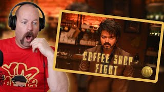 LEO COFFEE SHOP FIGHT SCENE REACTION!!! | Thalapathy Vijay | Lokesh Kanagaraj | Dad's Den