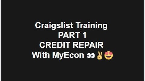 MyEcon Credit Repair Craigslist Training Part 1 | Iconz Global Network, LLC.