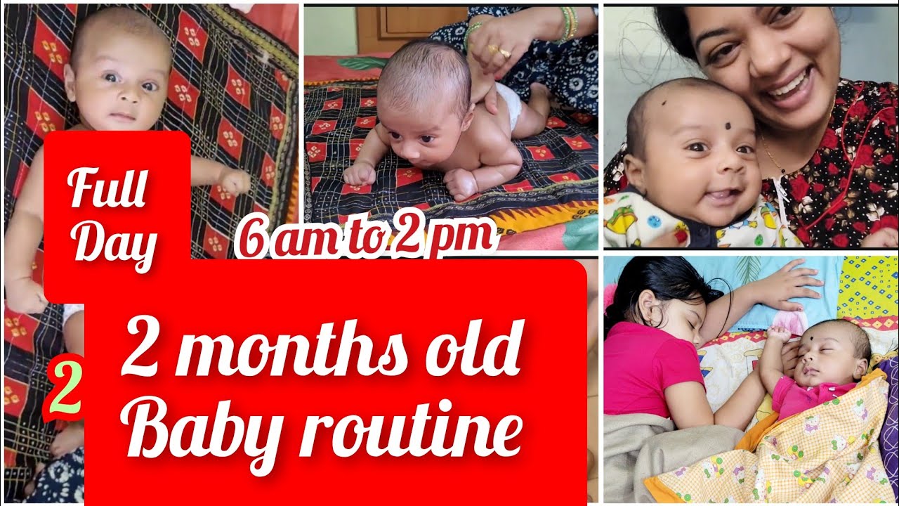 2 months Old Baby's Full day Routine/Developmental  Milestone/Indian mom Routine with newborn