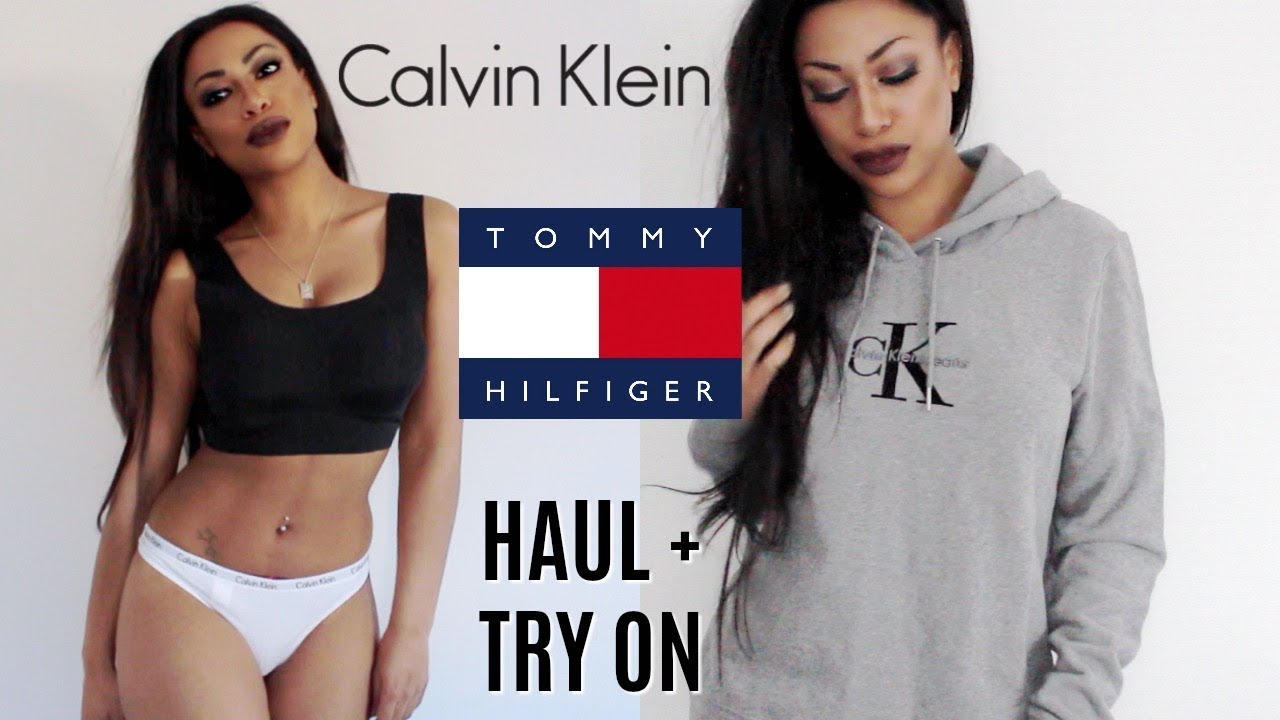TRY ON HAUL! | CALVIN KLEIN + TOMMY HILFIGER | LOUNGE-WEAR, TOPS + THONGS -  YouTube