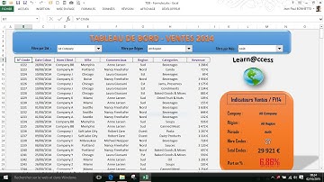 Excel - Créer un Tableau de Bord permettant de Filtrer vos données (Module n° 3)