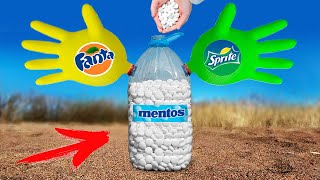 Experiment: Fanta, Sprite and Mentos in the Gloves