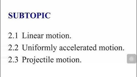 2.1 Linear Motion (a)