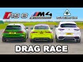 BMW M4 v Audi RS6 v Alfa Stelvio QV: DRAG RACE